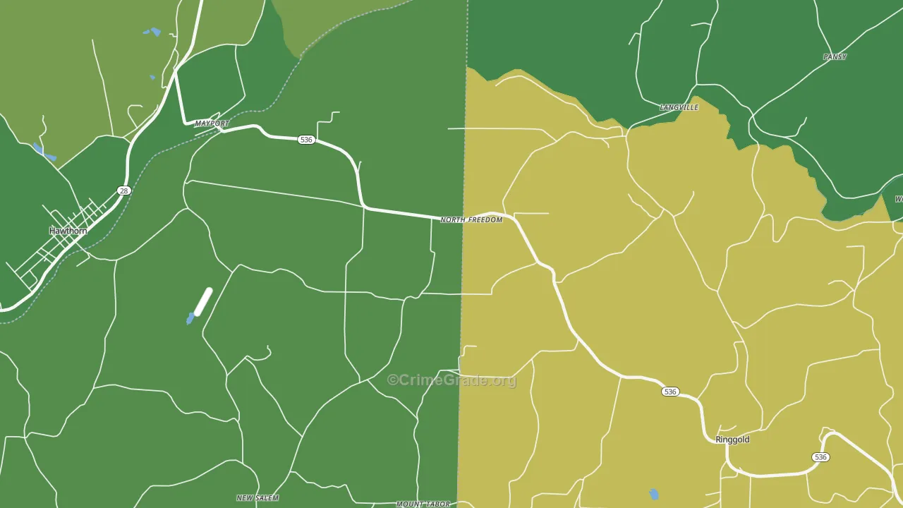 North Freedom, PA Map of Theft Rates