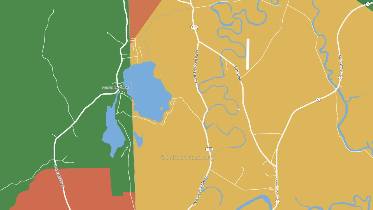 North Fryeburg, ME Map of Theft Rates