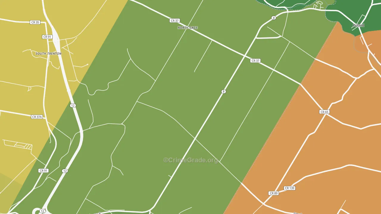 North Gage, NY Map of Theft Rates