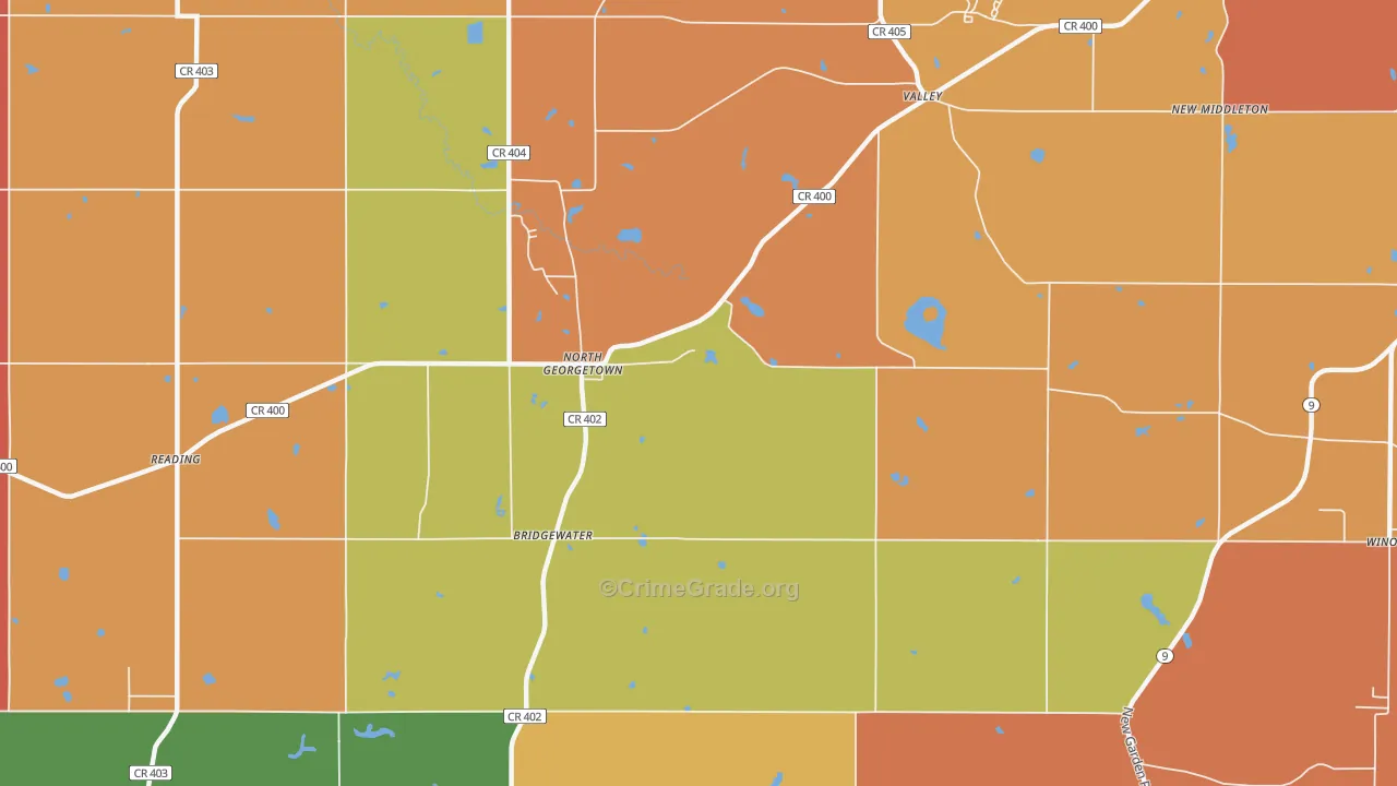 North Georgetown, OH Map of Theft Rates