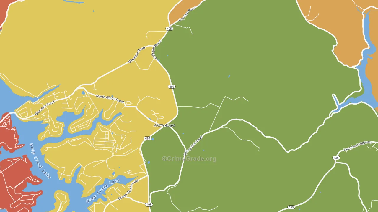 North Glade, MD Map of Theft Rates