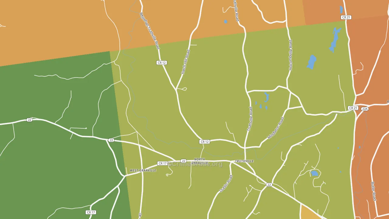 North Granville, NY Map of Theft Rates