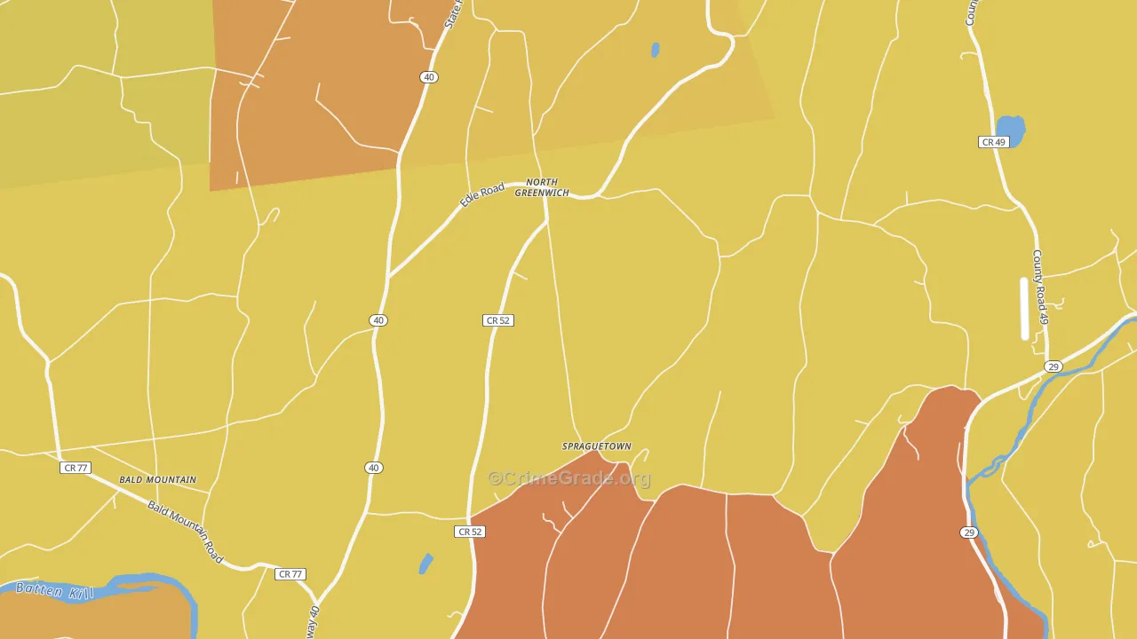 North Greenwich, NY Map of Theft Rates