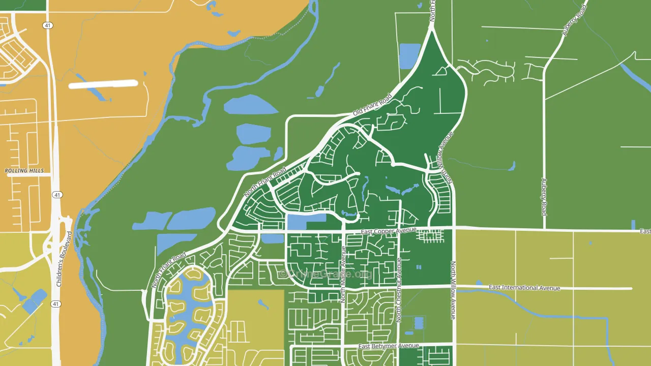 North Growth Area, Fresno, CA Map of Theft Rates