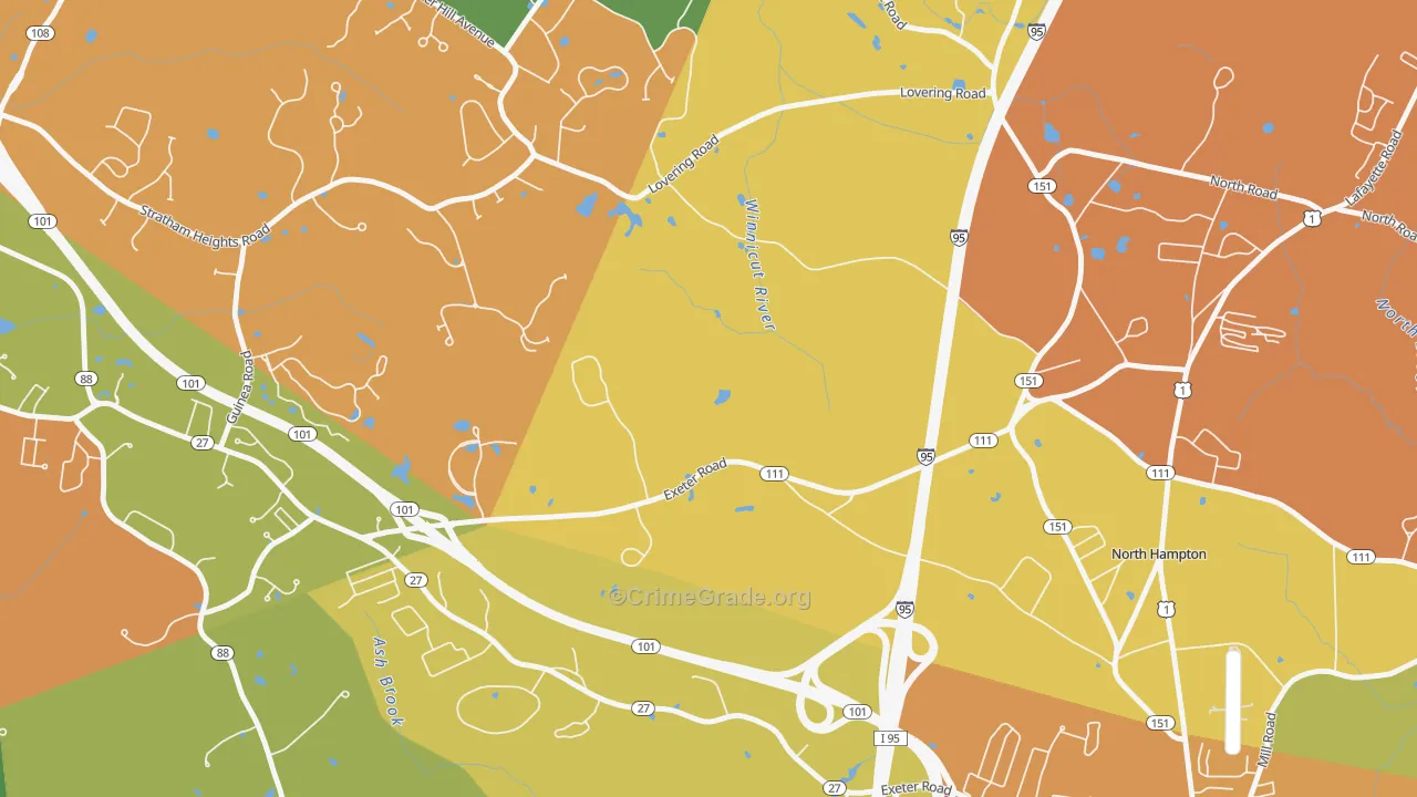 North Hampton Center, NH Map of Theft Rates