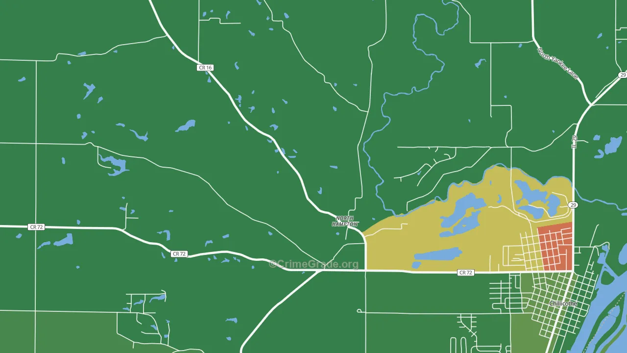 North Hampton, IL Map of Theft Rates