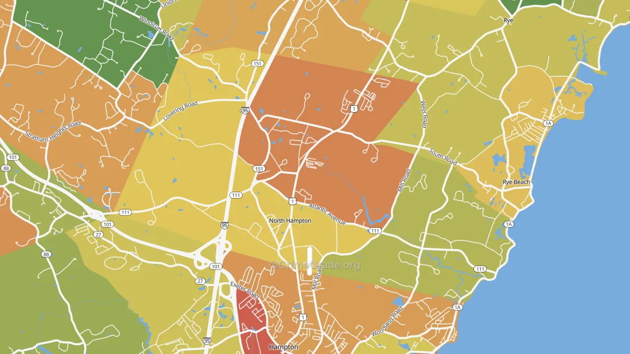 North Hampton, NH Map of Theft Rates