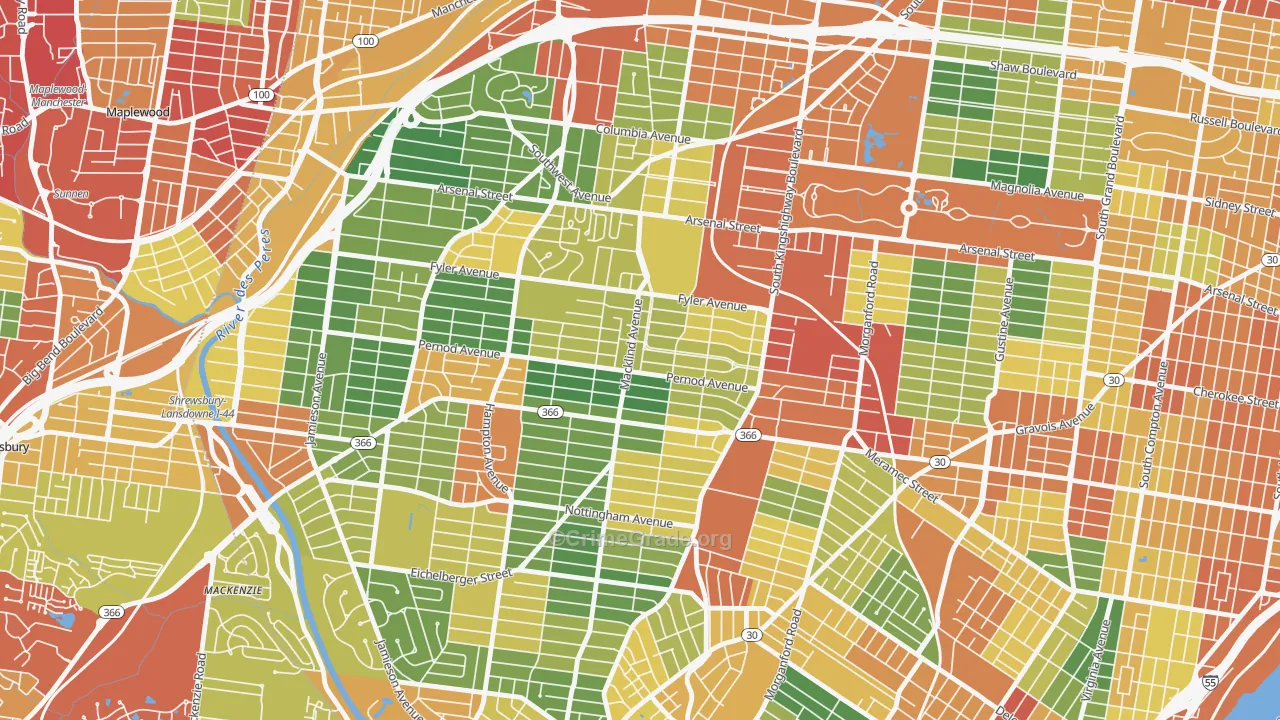 North Hampton, St. Louis, MO Map of Theft Rates