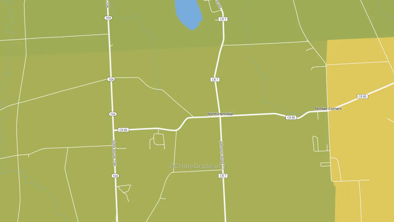 North Hannibal, NY Map of Theft Rates