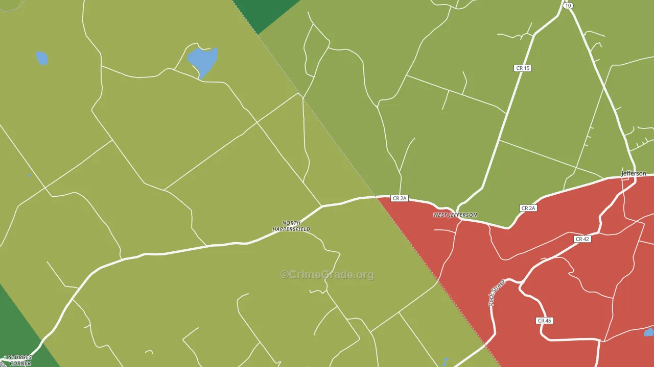 North Harpersfield, NY Map of Theft Rates