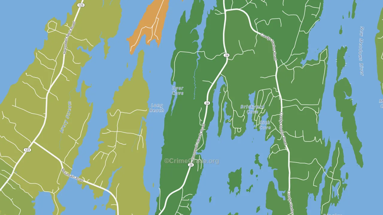 North Harpswell, ME Map of Theft Rates