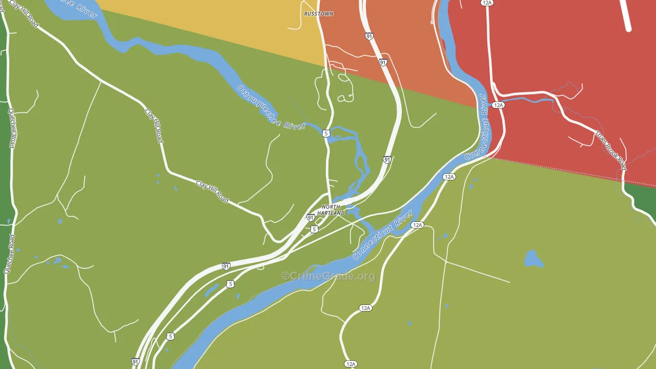 North Hartland, VT Map of Theft Rates