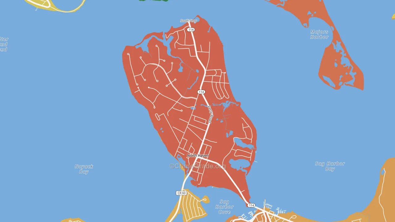 North Haven, NY Map of Theft Rates