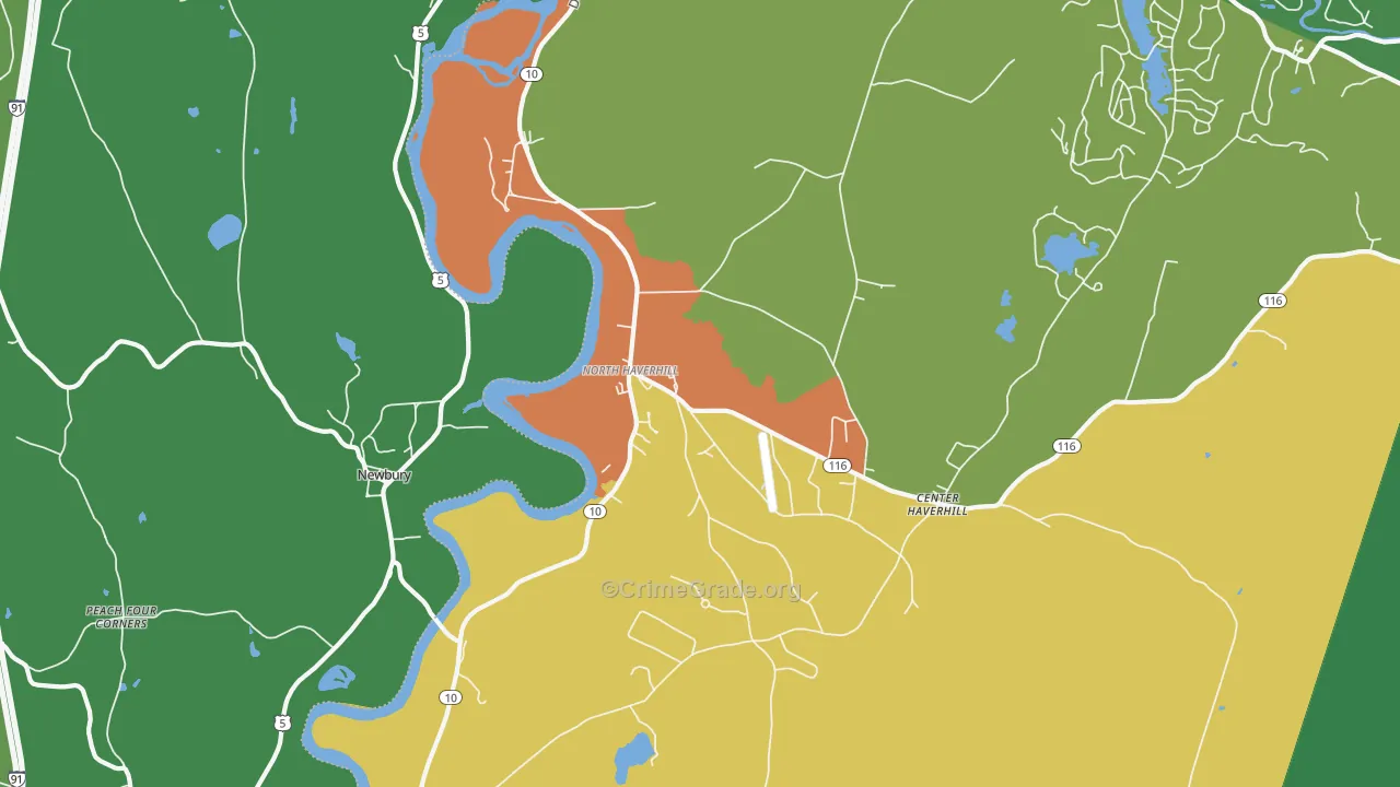 North Haverhill, NH Map of Theft Rates