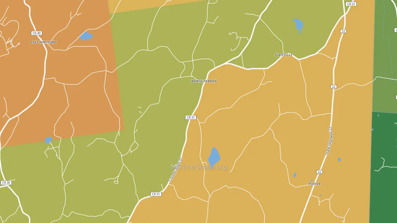 North Hebron, NY Map of Theft Rates