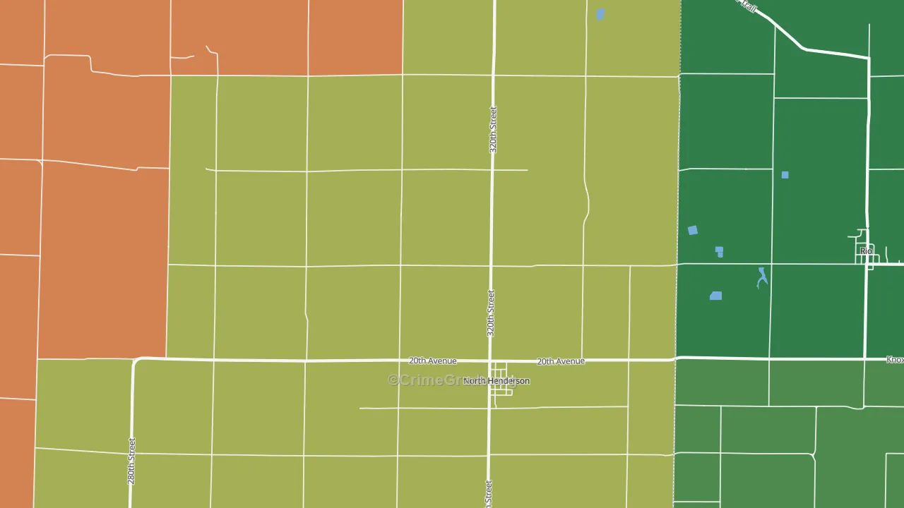 North Henderson, IL Map of Theft Rates