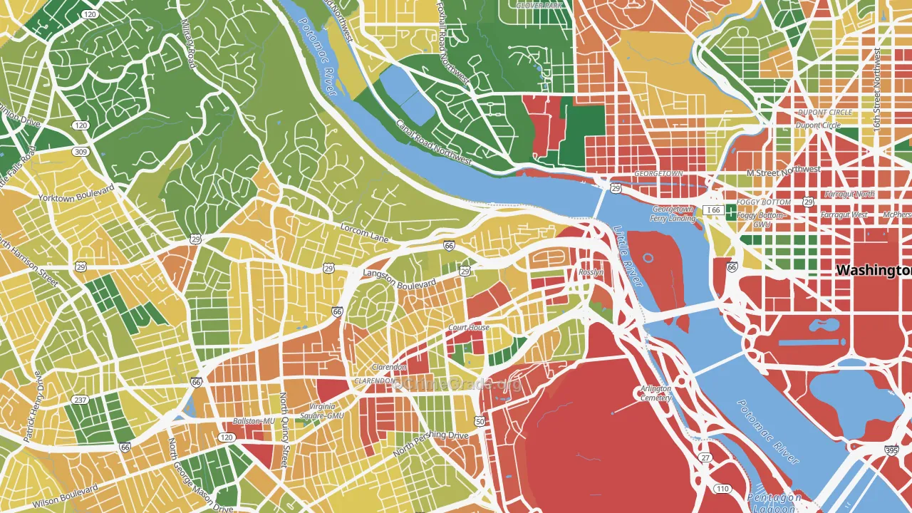 North Highland, Arlington, VA Map of Theft Rates