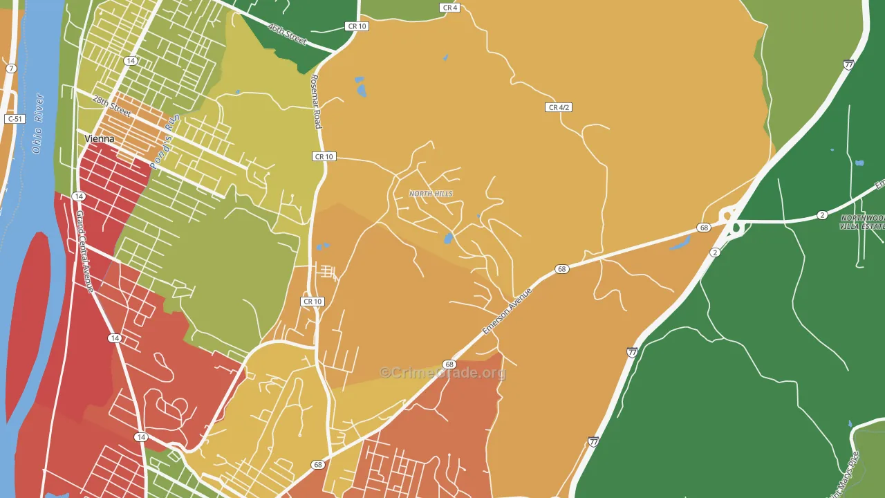 North Hills, WV Map of Theft Rates