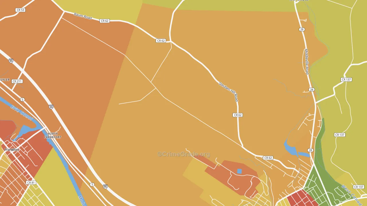 North Ilion, NY Map of Theft Rates