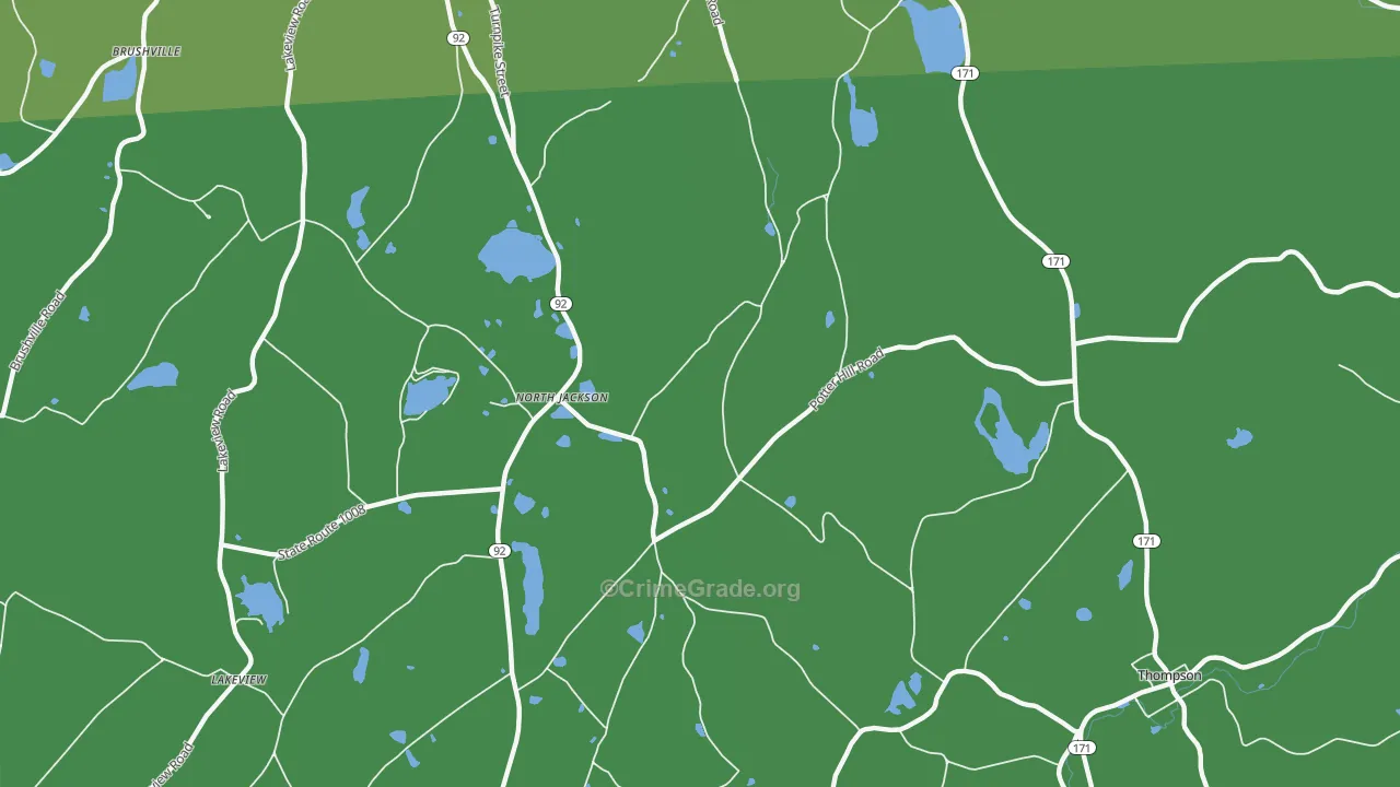 North Jackson, PA Map of Theft Rates
