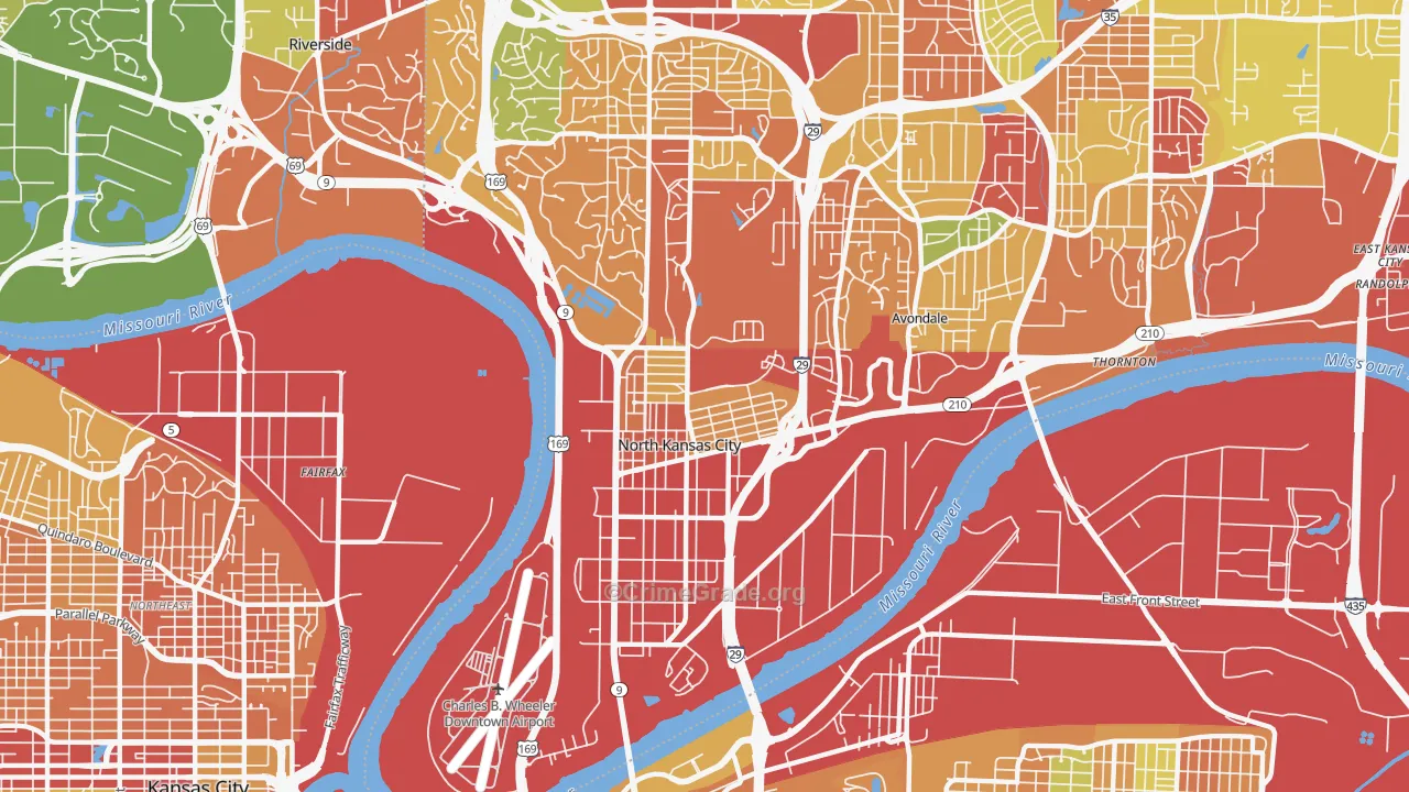 North Kansas City, MO Map of Theft Rates