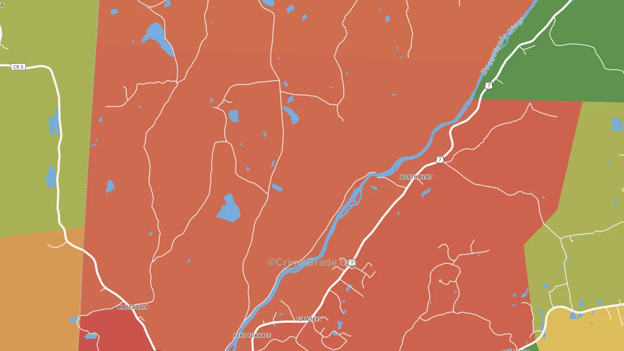 North Kent, CT Map of Theft Rates