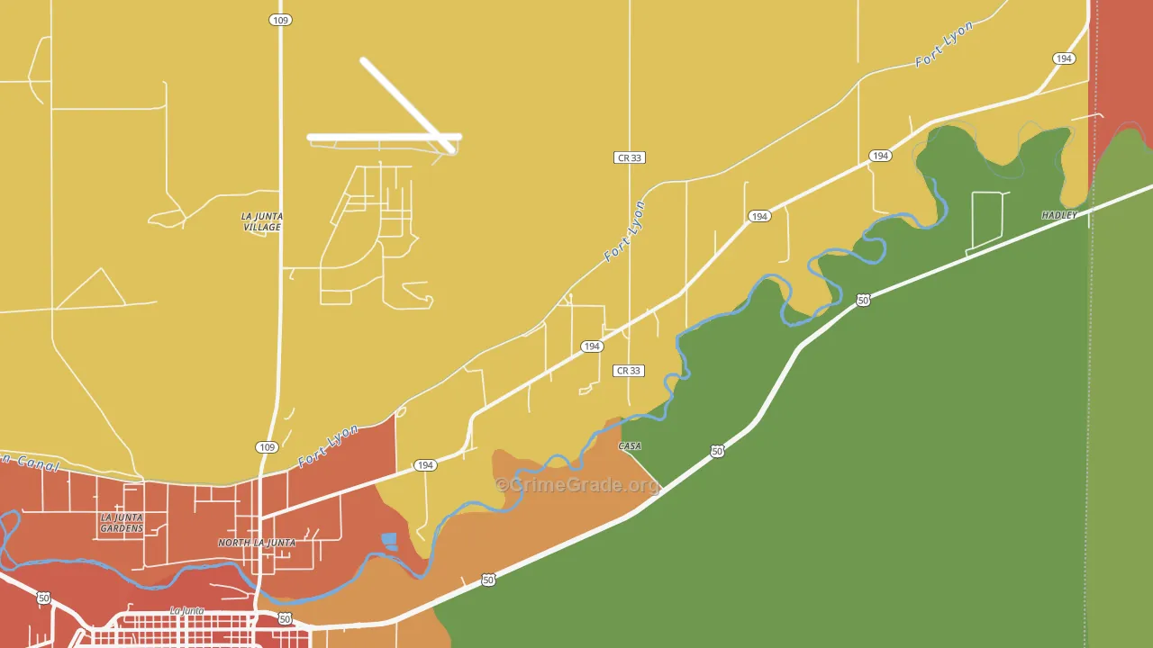 North La Junta, CO Map of Theft Rates