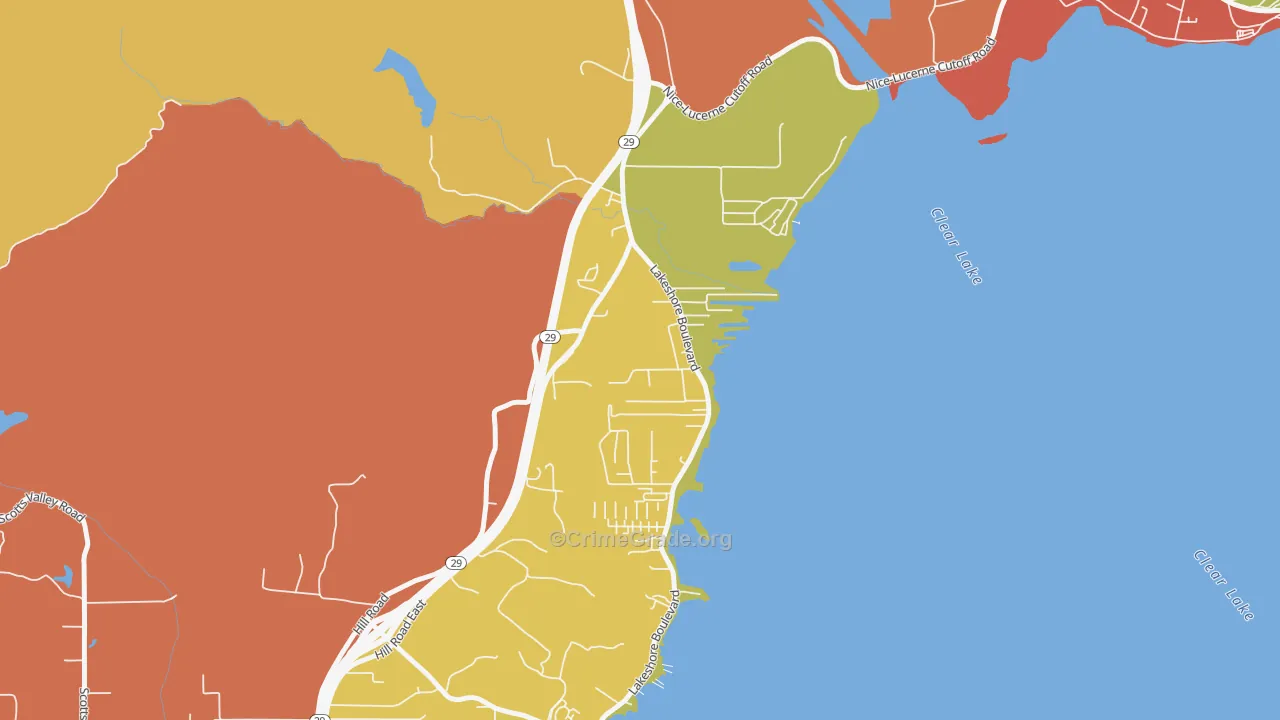 North Lakeport, CA Map of Theft Rates