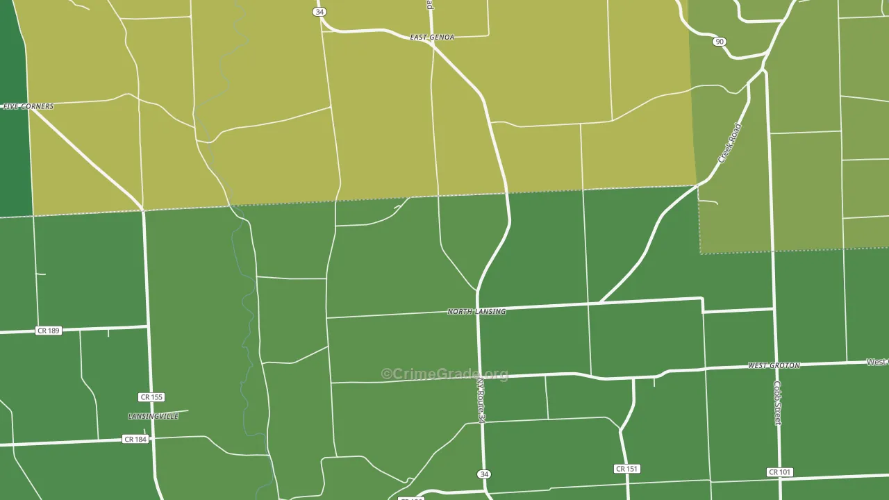 North Lansing, NY Map of Theft Rates