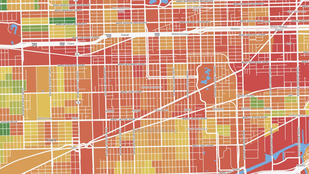 North Lawndale, Chicago, IL Map of Theft Rates