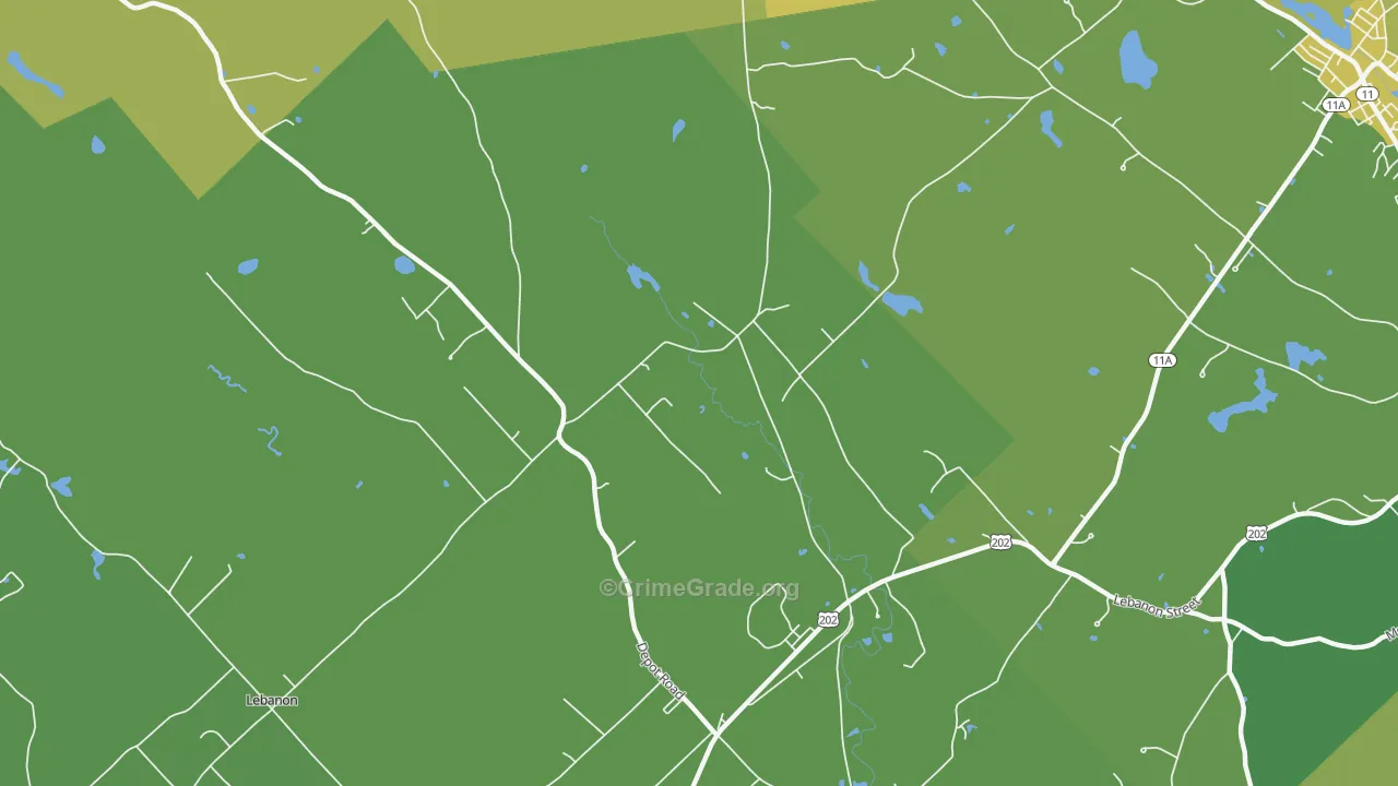 North Lebanon, ME Map of Theft Rates