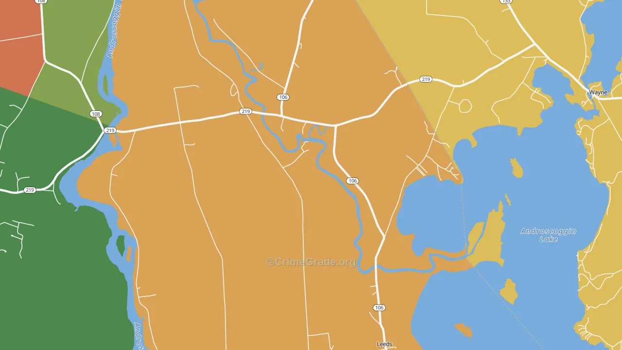 North Leeds, ME Map of Theft Rates