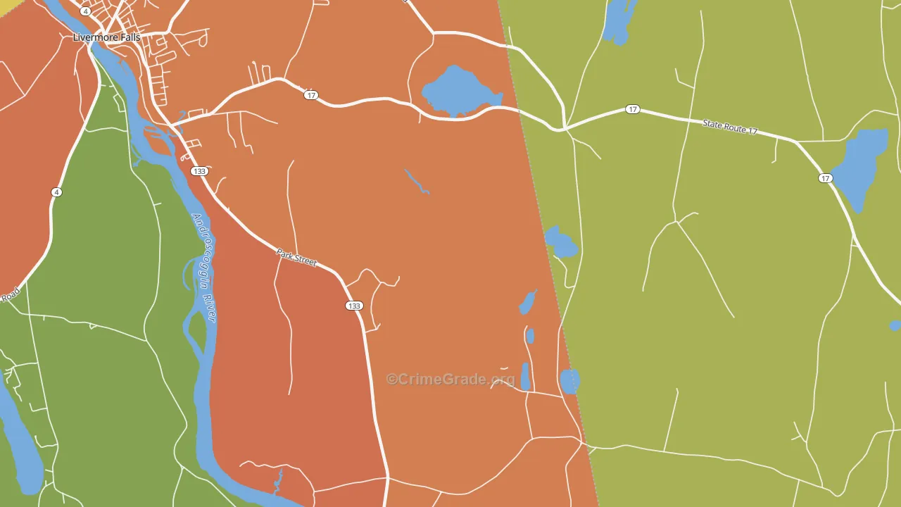North Livermore, ME Map of Theft Rates