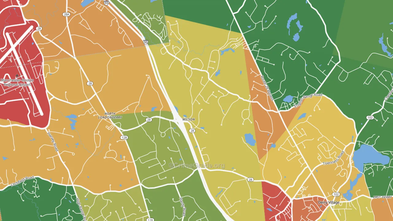 North Londonderry, NH Map of Theft Rates