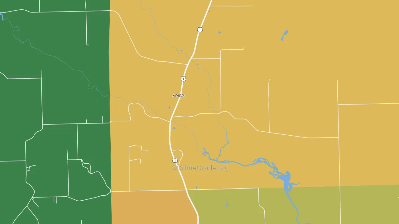 North Lyndon, ME Map of Theft Rates