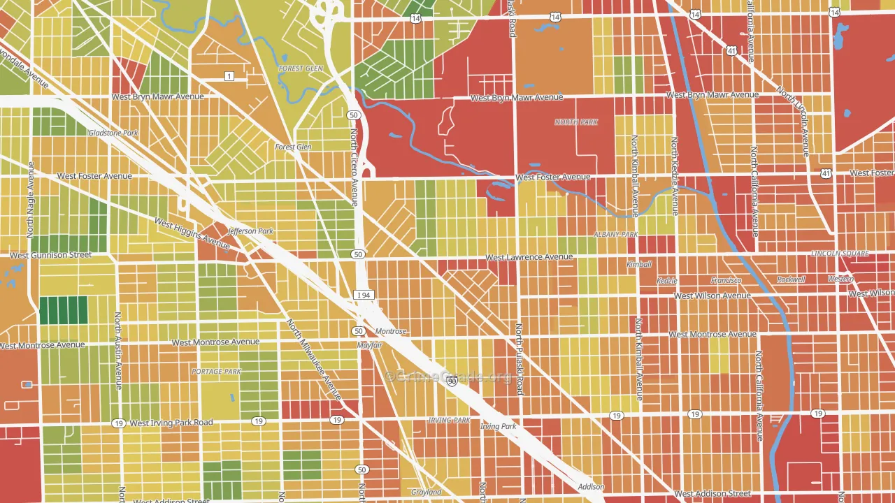 North Mayfair, Chicago, IL Map of Theft Rates