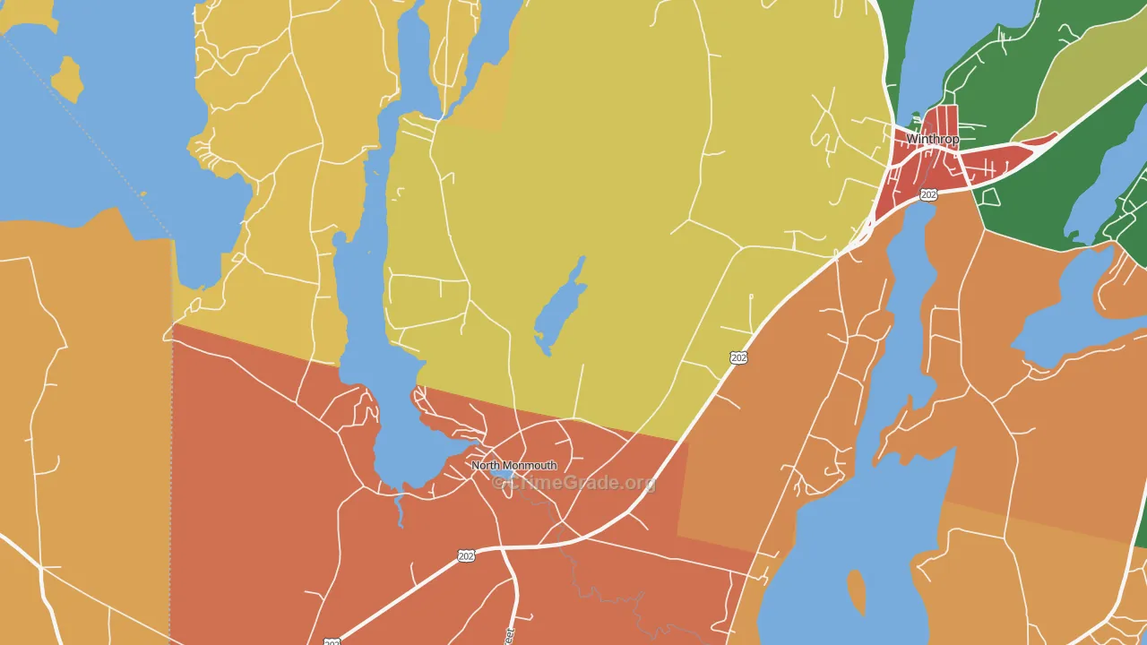 North Monmouth, ME Map of Theft Rates