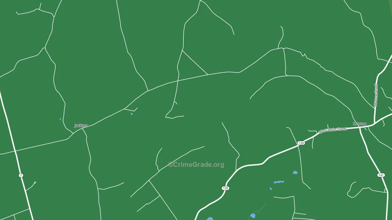 North Monroe, ME Map of Theft Rates
