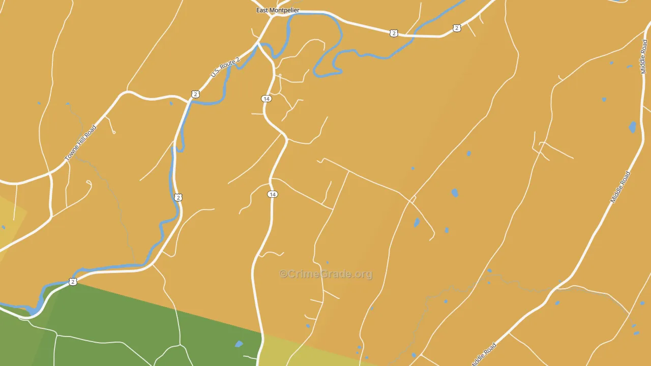 North Montpelier, VT Map of Theft Rates