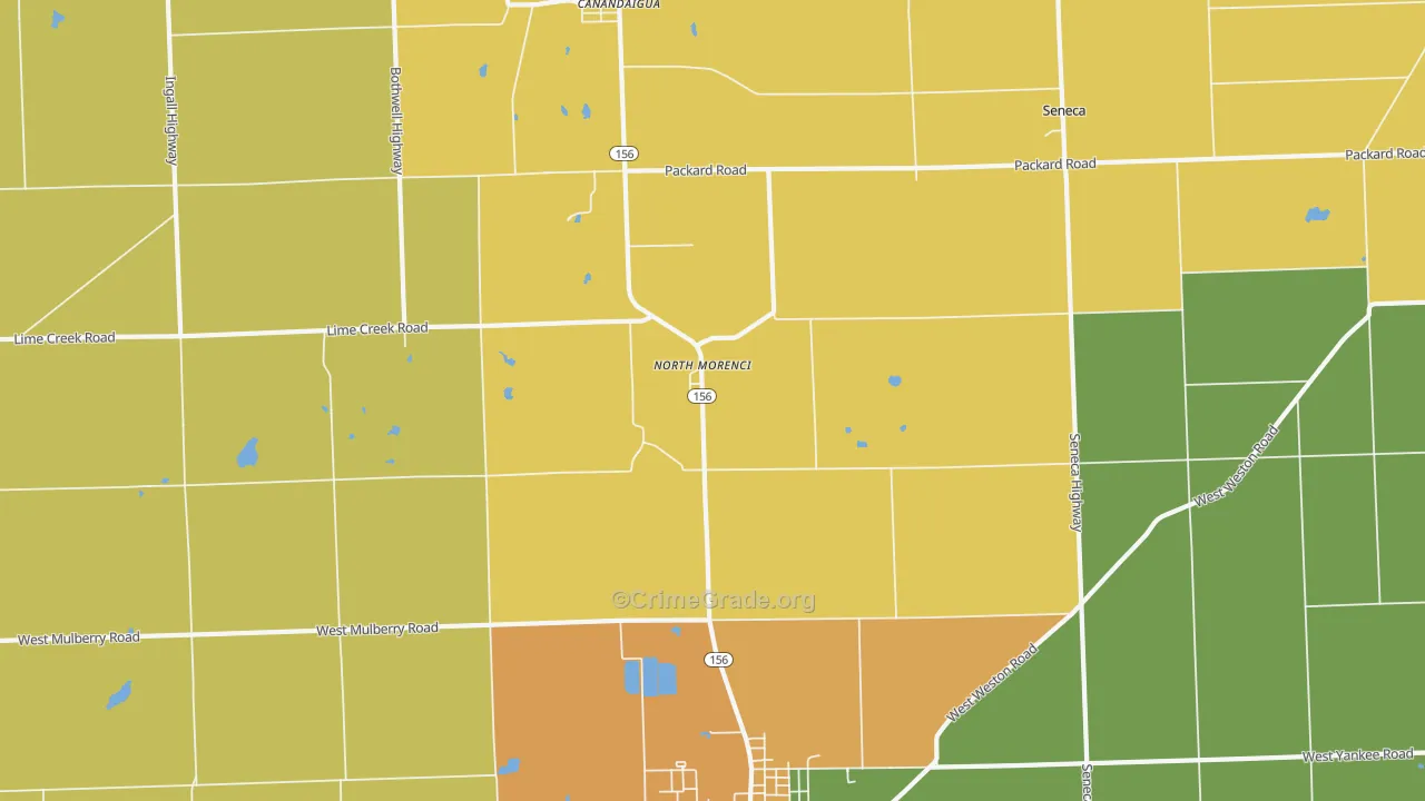 North Morenci, MI Map of Theft Rates