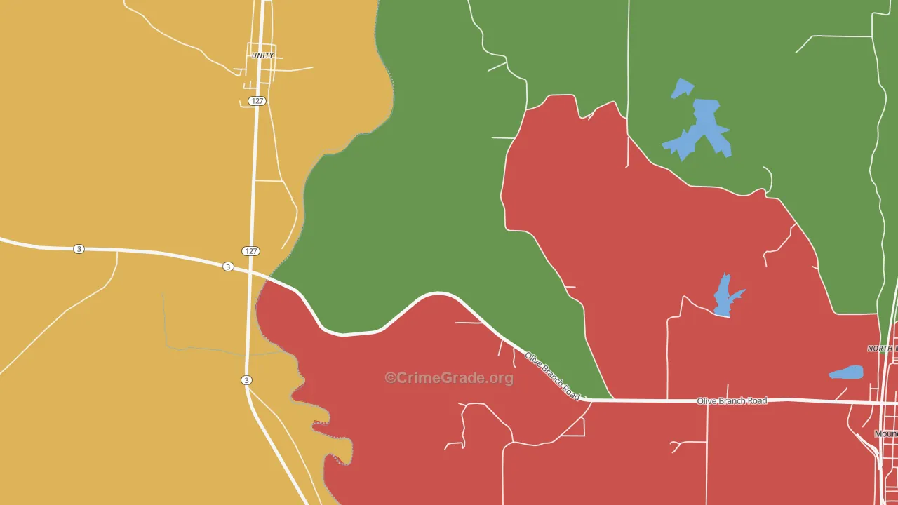 North Mounds, IL Map of Theft Rates