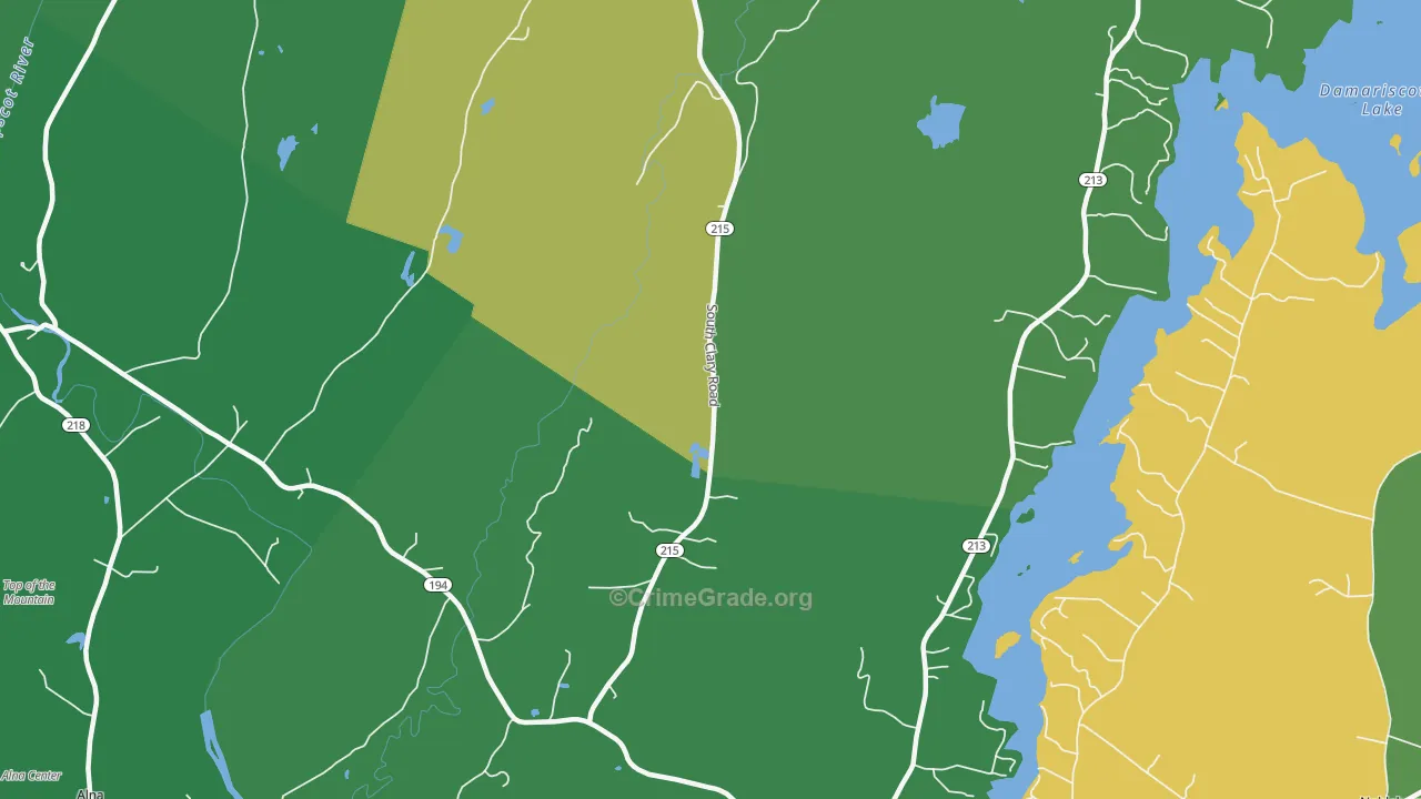 North Newcastle, ME Map of Theft Rates