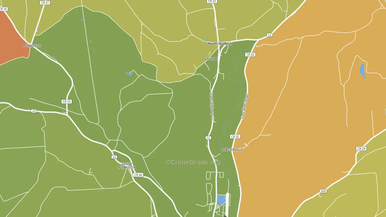 North Norwich, NY Map of Theft Rates