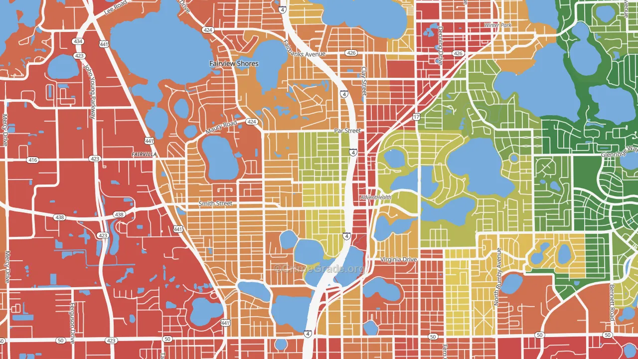 North Orange, Orlando, FL Map of Theft Rates