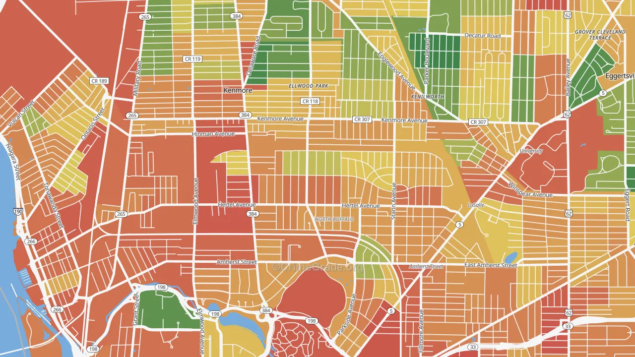 North Park, Buffalo, NY Map of Theft Rates