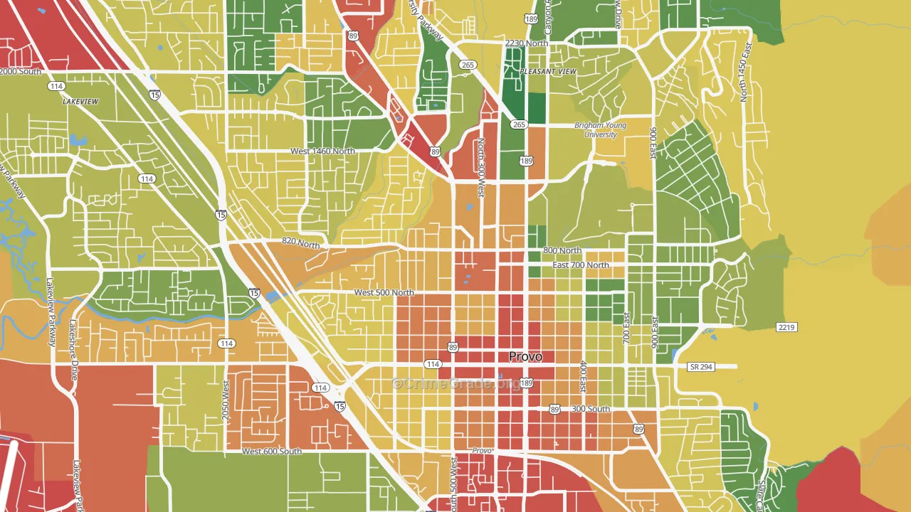 North Park, Provo, UT Map of Theft Rates