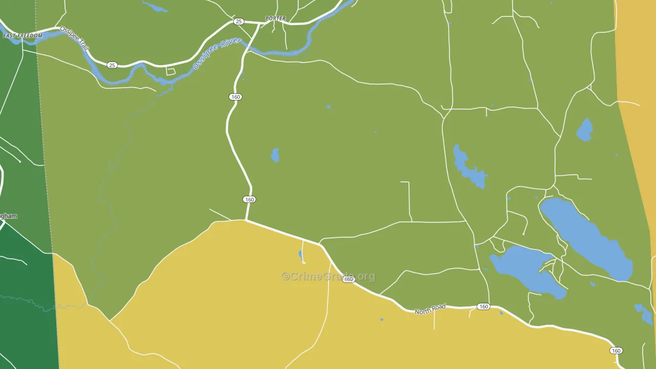 North Parsonfield, ME Map of Theft Rates