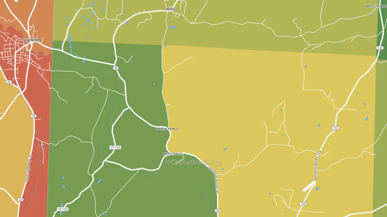 North Pawlet, VT Map of Theft Rates