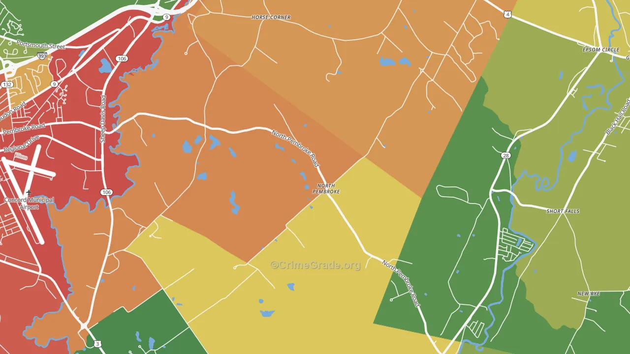North Pembroke, NH Map of Theft Rates