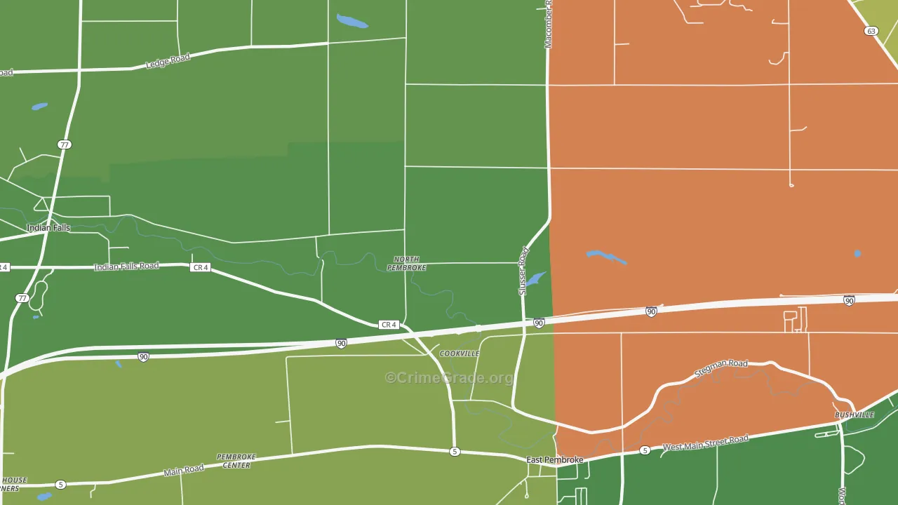 North Pembroke, NY Map of Theft Rates